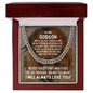 To My Godson Cuban Link Chain Necklace - Motivational Lion Graduation Gift for Godson - Godson Birthday Gift, Wedding Gift