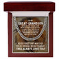 To My Great-Grandson Cuban Link Chain Necklace - Motivational Lion Graduation Gift for Great-Grandson - Birthday Gift, Wedding Gift