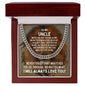 To My Uncle Cuban Link Chain Necklace - Motivational Lion Graduation Gift for Uncle - Uncle Birthday Gift, Wedding Gift