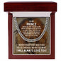 To My Prince Cuban Link Chain Necklace - Motivational Lion Graduation Gift for Prince - Prince Birthday Gift, Wedding Gift