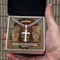 Personalized Roommate Cuban Link Cross Necklace - Motivational Lion Graduation Gift for Roommate - Christian Roommate Birthday, Wedding Gift