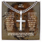 Personalized To My Uncle Cuban Link Cross Necklace - Motivational Lion Graduation Gift for Uncle - Christian Uncle Birthday, Wedding Gift
