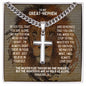 Personalized Great-Nephew Cuban Link Cross Necklace - Motivational Lion Graduation Gift - Great-Nephew Birthday, Confirmation, Wedding Gift