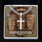 Personalized Roommate Cuban Link Cross Necklace - Motivational Lion Graduation Gift for Roommate - Christian Roommate Birthday, Wedding Gift Two Tone Box