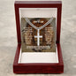 Personalized Son-in-Law Cuban Link Cross Necklace - Motivational Lion Graduation Gift for Son-in-Law - Son-in-Law Birthday, Wedding Gift