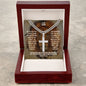 Personalized To My Son Cuban Link Cross Necklace - Motivational Lion Graduation Gift for Son - Christian Son Birthday, Confirmation Gift