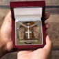 Personalized To My Son Cuban Link Cross Necklace - Motivational Lion Graduation Gift for Son - Christian Son Birthday, Confirmation Gift