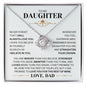 To My Daughter Love Dad Necklace - Straighten Your Crown - Motivational Graduation Gift - Wedding Valentines Day Birthday Christmas Gift 14K White Gold Finish / Standard Box