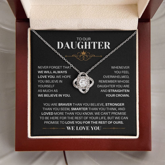 To Our Daughter Necklace - Straighten Your Crown - Motivational Graduation Gift - Wedding Valentines Day Birthday Christmas Gift