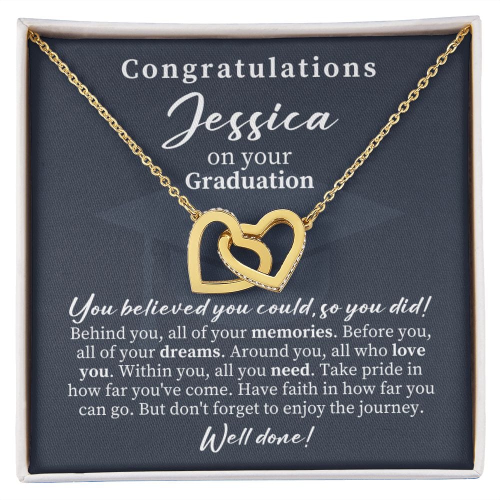 Personalized Graduation Gifts for Her - Custom Graduation Necklace - High School Graduation for Girls - College Daughter - Class of 2023 18K Yellow Gold Finish / Standard Box