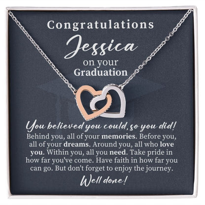 Personalized Graduation Gifts for Her - Custom Graduation Necklace - High School Graduation for Girls - College Daughter - Class of 2023 Polished Stainless Steel & Rose Gold Finish / Standard Box
