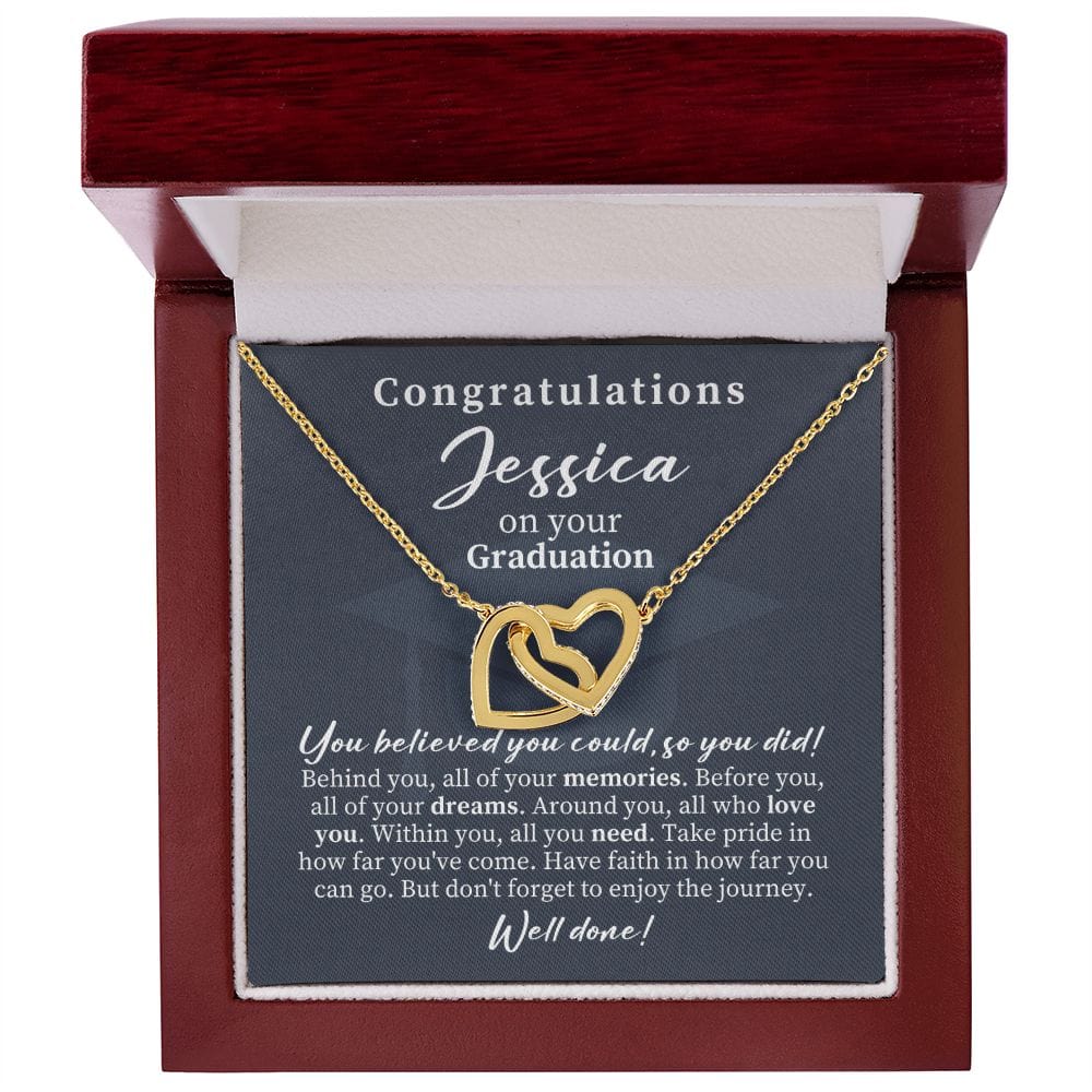 Personalized Graduation Gifts for Her - Custom Graduation Necklace - High School Graduation for Girls - College Daughter - Class of 2023 18K Yellow Gold Finish / Luxury Box w/LED