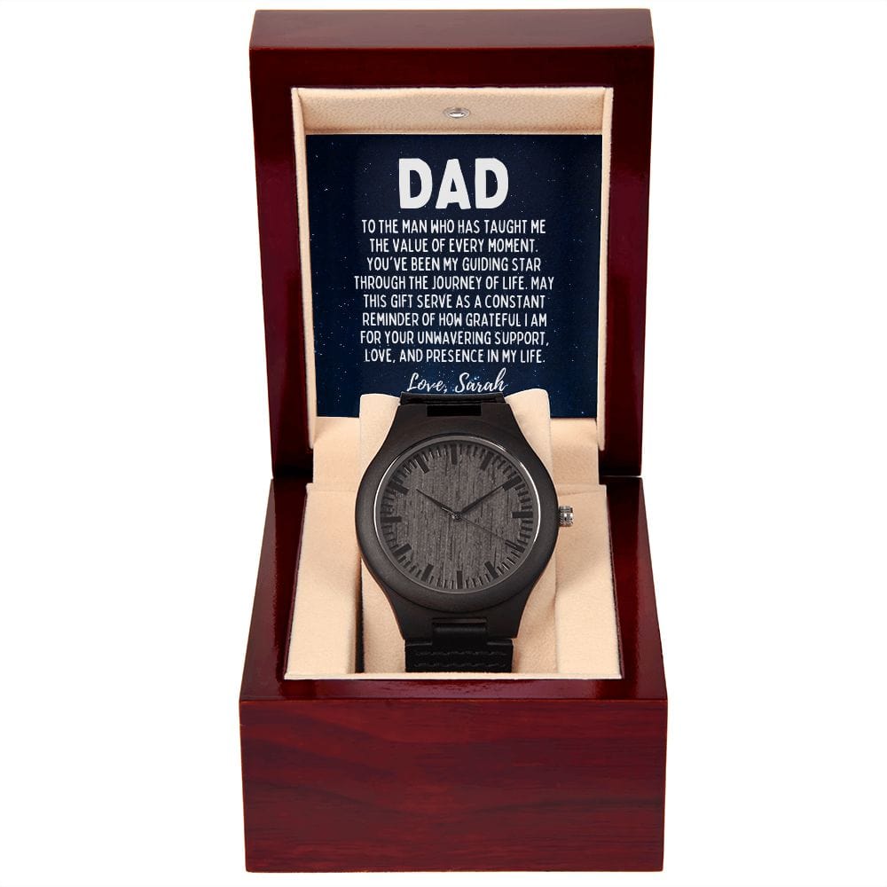 Personalized Sentimental Fathers Day Gift - Wooden Watch for Dad - My Guiding Star - Birthday Gift from Daughter - Gift from Son