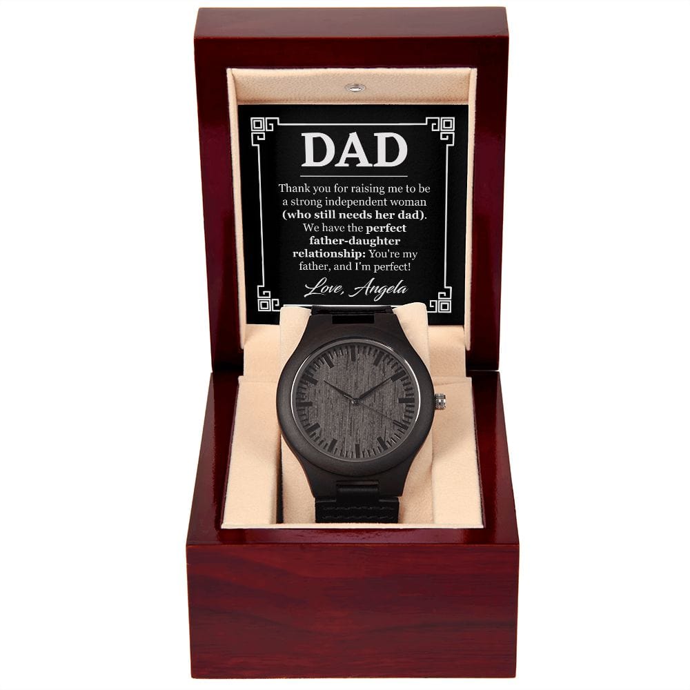 Personalized Funny Fathers Day Gift - Wooden Watch for Dad - Perfect Father-Daughter Relationship - Dad Gift from Daughter