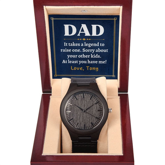 Personalized Funny Fathers Day Gift - Wooden Watch for Dad - It Takes a Legend - Dad Gift from Daughter - Gift from Son