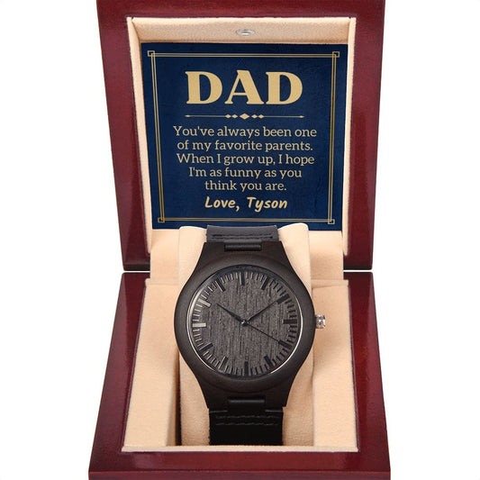 Personalized Funny Fathers Day Gift - Wooden Watch for Dad - One of My Favorite Parents - Birthday Gift for Father