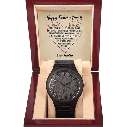 Personalized Fathers Day Gift from Wife - Wooden Watch - Sentimental Gift for Boyfriend, Husband, Fiance - To Husband from Wife