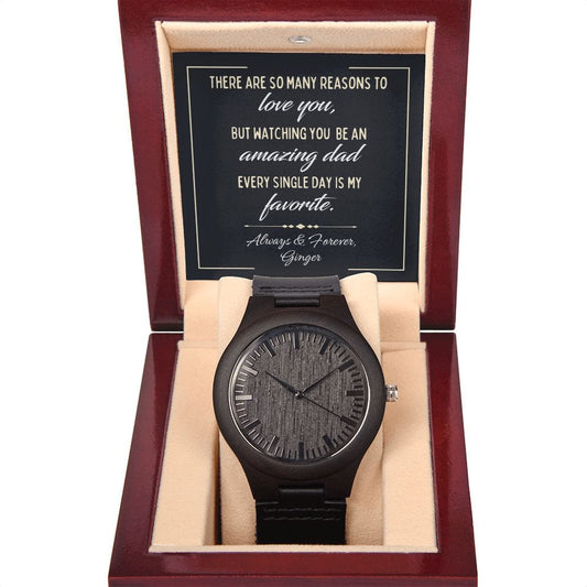 Personalized Sentimental Fathers Day Gift from Wife - Wooden Watch - Happy Fathers Day Gift for Husband - Sweet Fathers Day for Boyfriend