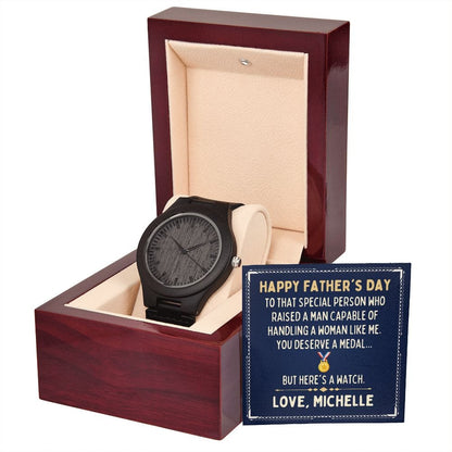 Personalized Funny Happy Father's Day For Father-in-law Watch - Humorous Father In Law Fathers Day Gift - Hilarious From Daughter-in-law