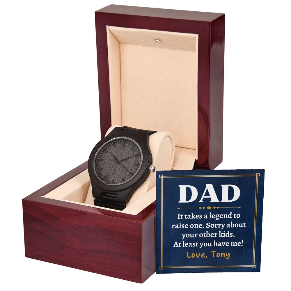 Personalized Funny Fathers Day Gift - Wooden Watch for Dad - It Takes a Legend - Dad Gift from Daughter - Gift from Son
