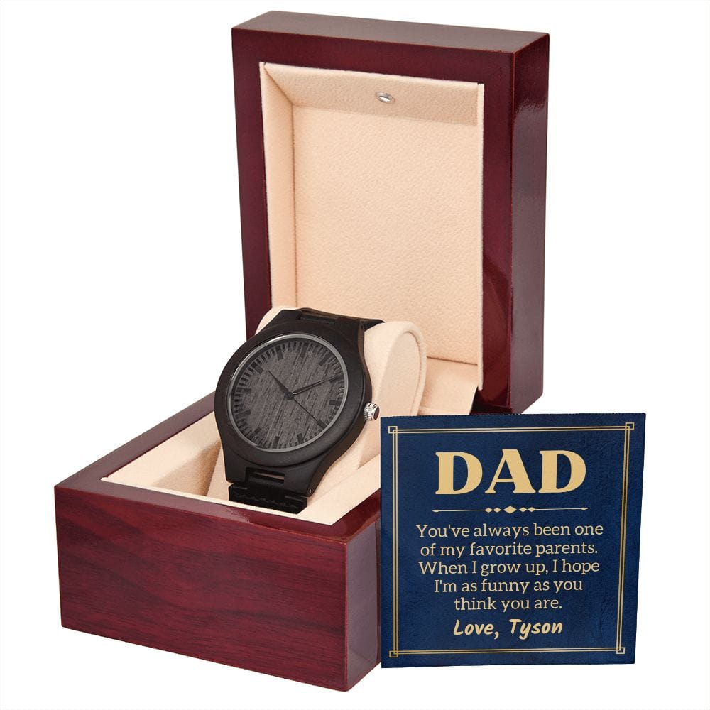 Personalized Funny Fathers Day Gift - Wooden Watch for Dad - One of My Favorite Parents - Birthday Gift for Father