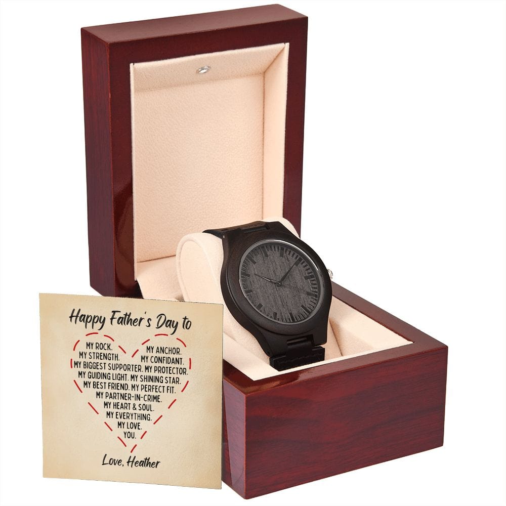 Personalized Fathers Day Gift from Wife - Wooden Watch - Sentimental Gift for Boyfriend, Husband, Fiance - To Husband from Wife