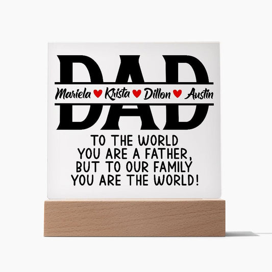 Personalized Dad Acrylic Plaque - Customized Fathers Day Gift