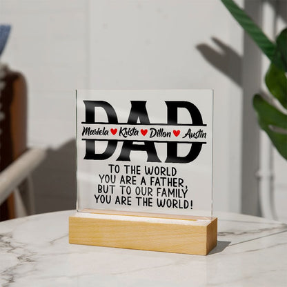 Personalized Dad Acrylic Plaque - Customized Fathers Day Gift