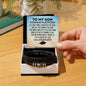 To My Son 2023 Graduate Vegan Leather Bracelet - Graduation Gift for Son - Class of 2023 College Graduation Gift - High School Grad Two Tone Box