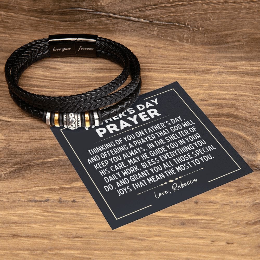Personalized Father's Day Prayer Bracelet - Custom Gift for Christian Dads