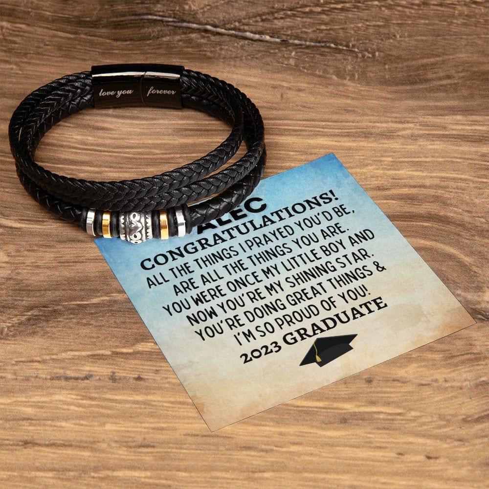 Personalized Graduation Bracelet - Gifts For Son - High School Graduation Jewelry - Class Of 2023 - Custom Gift - College Graduation Gifts