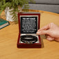 To My Dad Vegan Leather Bracelet - Gift for Dad from Daughter - Father's Day Gift - Dad Birthday Present - Christmas Jewelry Gift for Dad Luxury Box w/LED