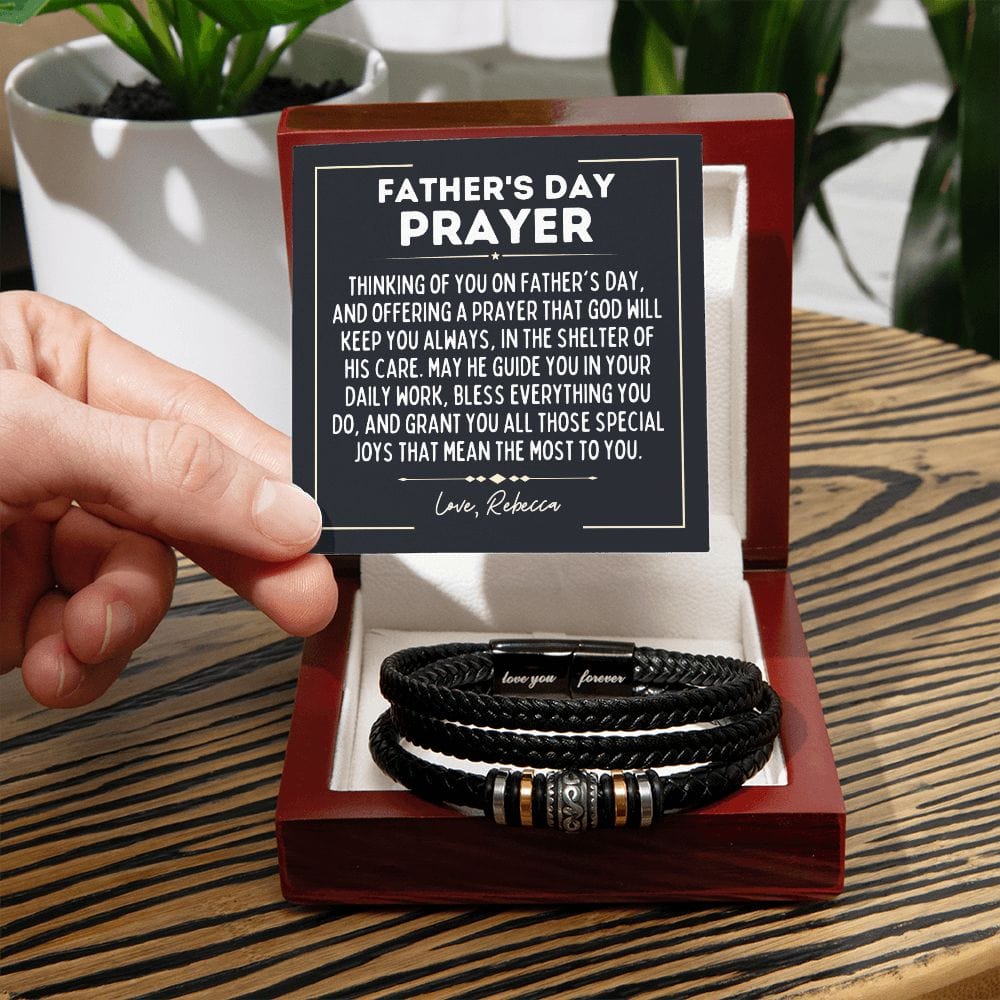 Personalized Father's Day Prayer Bracelet - Custom Gift for Christian Dads