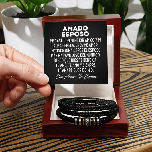 Regalos Para Esposo - Pulsera Para Esposo - Marido Mujer Regalo - Pulsera En Español - Dia Del Padre - Regalo de Aniversario de Boda