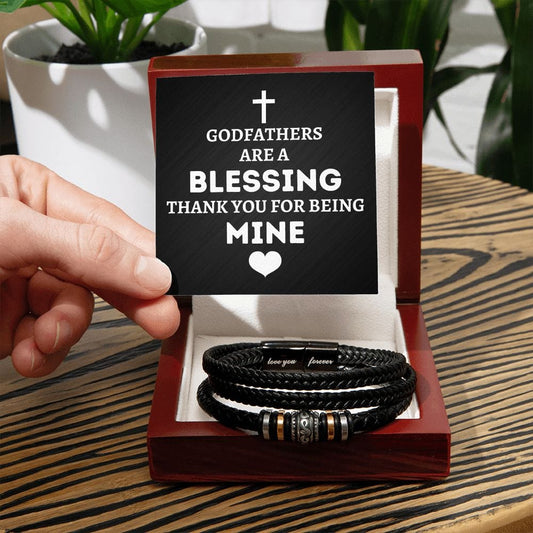 Godfather Proposal Gift - Vegan Leather Bracelet - Christening Baptism Gift for Godfather - Pregnancy Reveal - Be My Godparent Gift