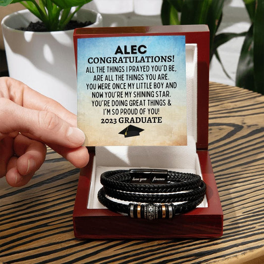 Personalized Graduation Bracelet - Gifts For Son - High School Graduation Jewelry - Class Of 2023 - Custom Gift - College Graduation Gifts