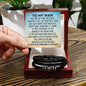 To My Man Vegan Leather Bracelet - Gift for Husband, Boyfriend, Fiance, Soulmate - Anniversary Valentine's Day Fathers Day Gift