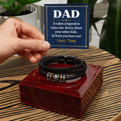 Personalized Funny Fathers Day Gift - Vegan Leather Bracelet for Dad - It Takes a Legend - Dad Gift from Daughter - Gift from Son