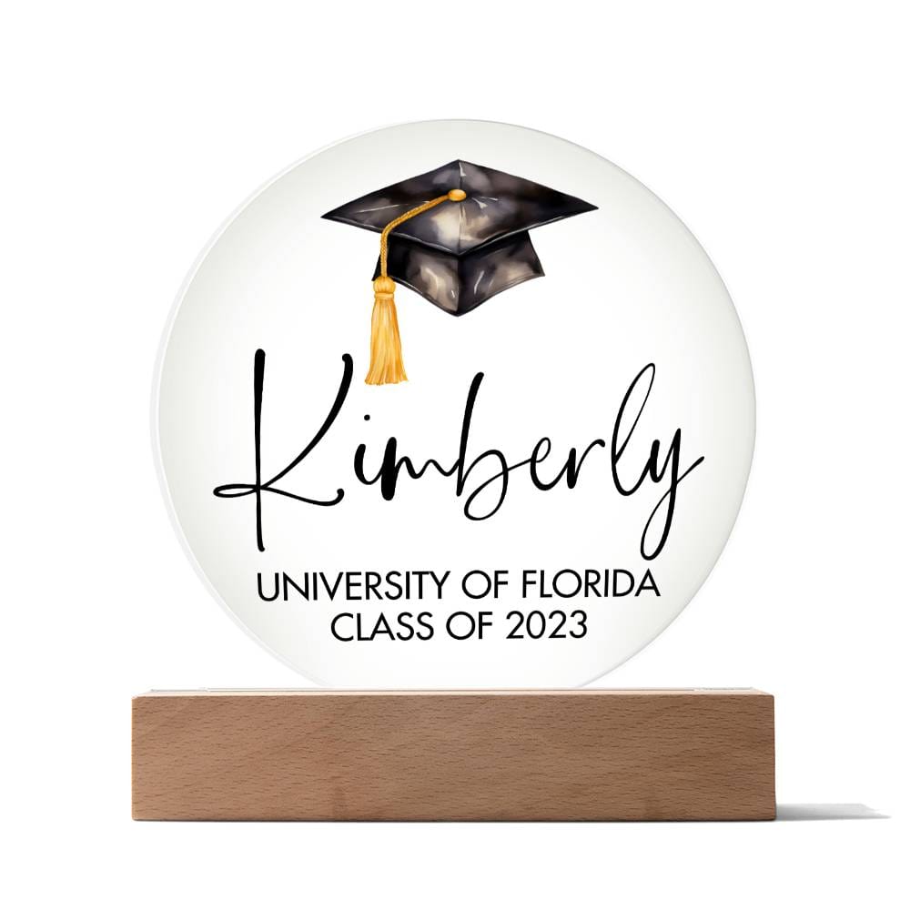 Personalized Graduation Sign, Custom College Graduation Gift, Class of 2023 Graduate Acrylic Plaque, Graduation Night Light