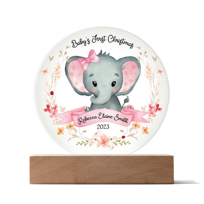 Baby's 1st Elephant Girl 20231008 Acrylic Circle Template