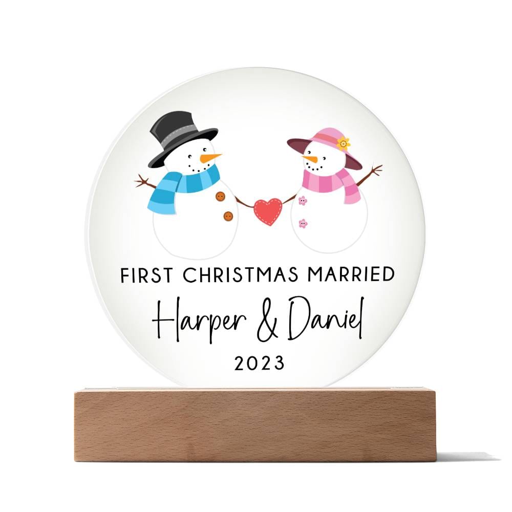 1st Xmas Married Snowmen 20231008 Acrylic Circle Template