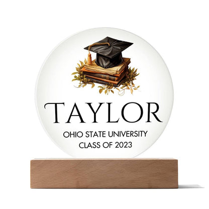 Personalized Graduation Sign, Custom College Graduation Gift, Class of 2023 Graduate Acrylic Plaque, Graduation Night Light