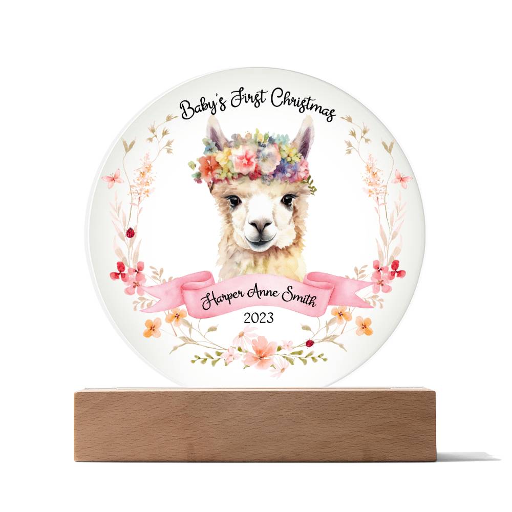 Baby's 1st Alpaca Girl 20231008 Acrylic Circle Template