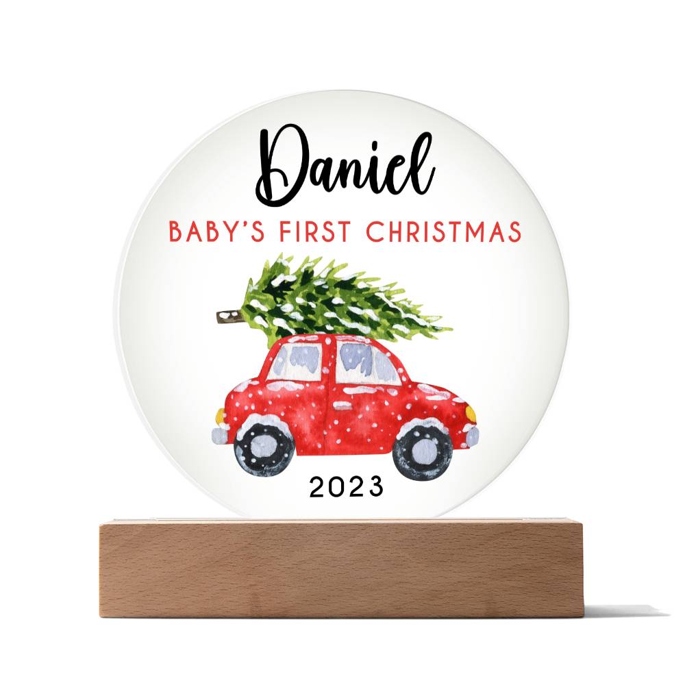 1st Xmas Red Car 20231008 Acrylic Circle Template