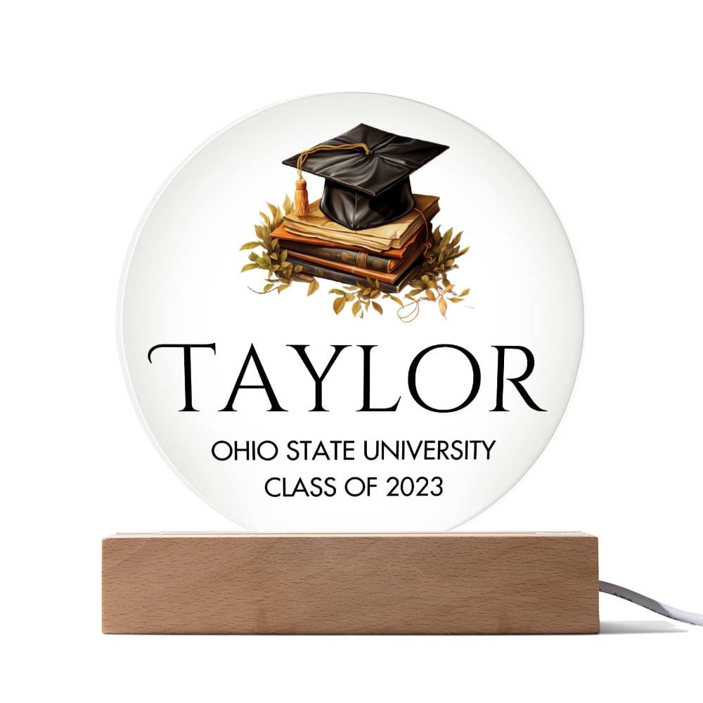 Personalized Graduation Sign, Custom College Graduation Gift, Class of 2023 Graduate Acrylic Plaque, Graduation Night Light