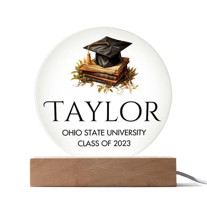 Personalized Graduation Sign, Custom College Graduation Gift, Class of 2023 Graduate Acrylic Plaque, Graduation Night Light