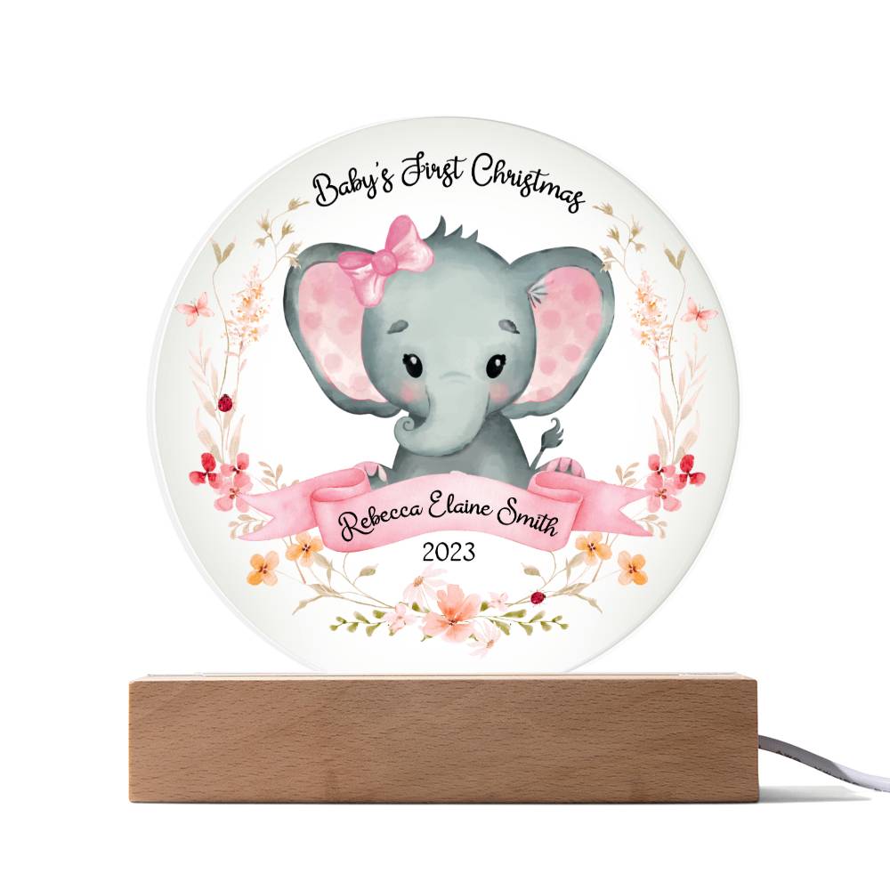 Baby's 1st Elephant Girl 20231008 Acrylic Circle Template