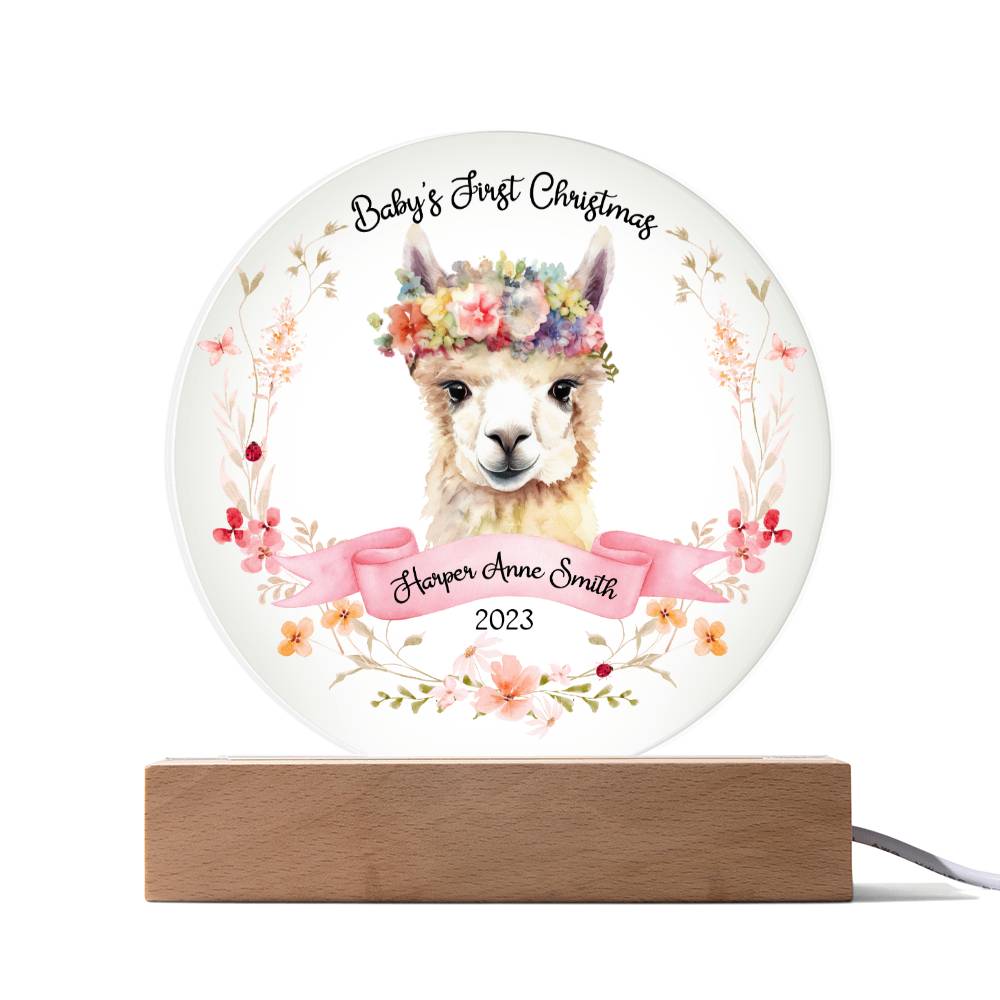 Baby's 1st Alpaca Girl 20231008 Acrylic Circle Template