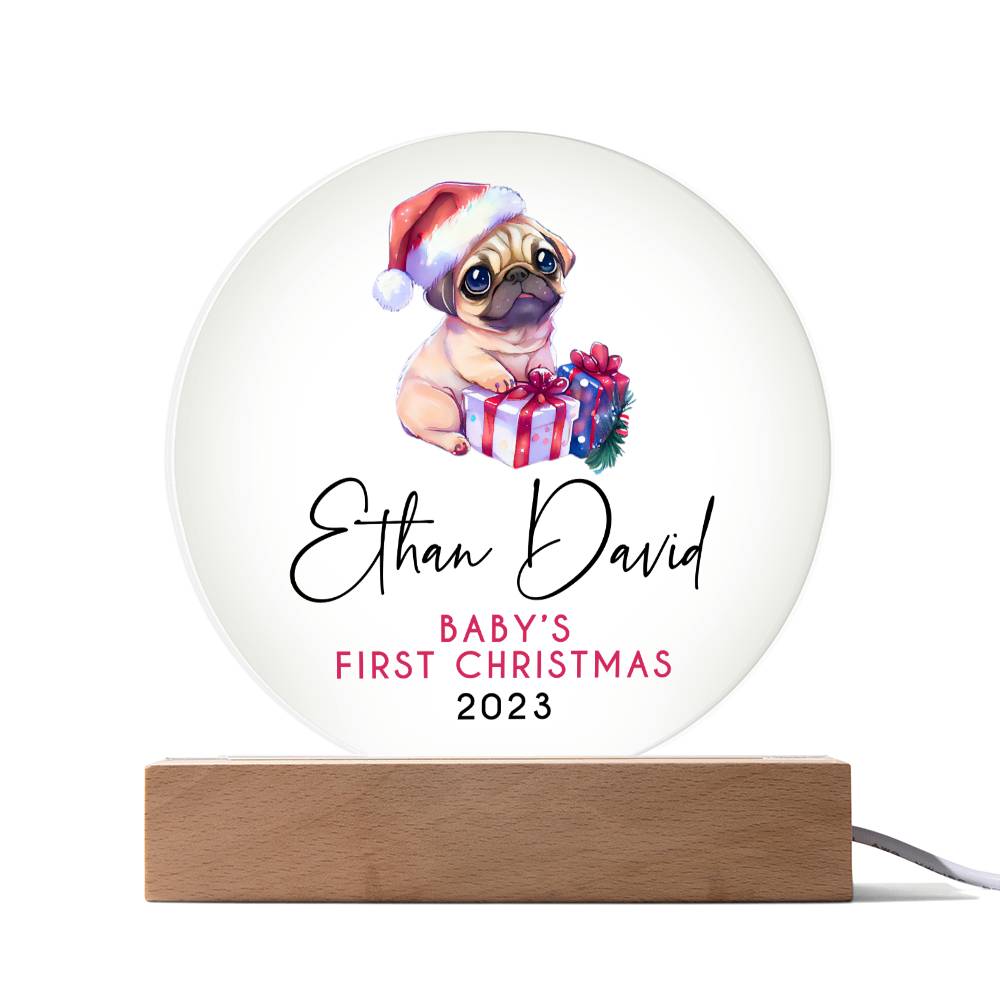 1st Xmas Pug 20231008 Acrylic Circle Template