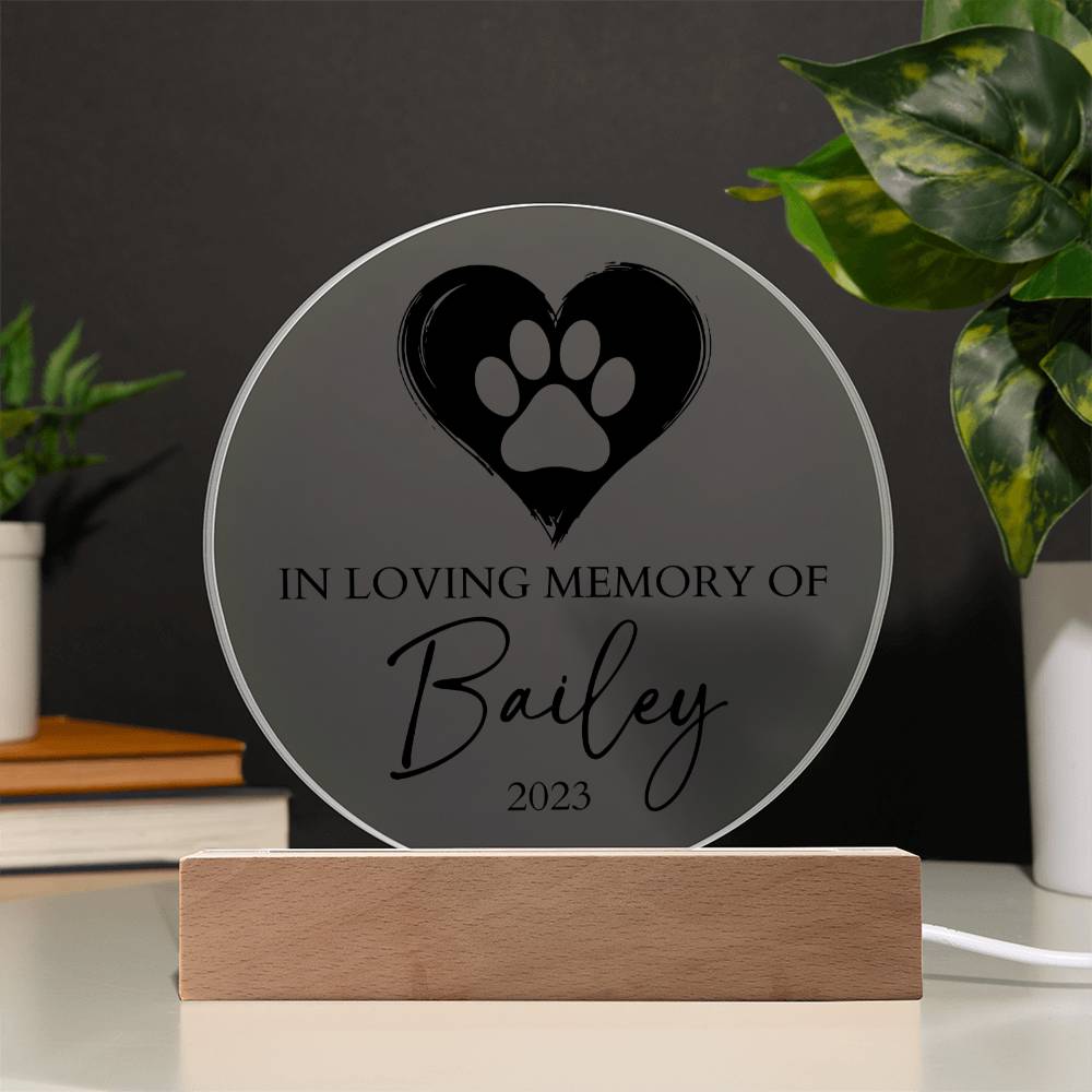 Personalized Pet Memorial Sign, Custom Dog Loss Gift, Remembrance Rainbow Bridge, Personalized Dog Angel Acrylic Plaque Custom Pet Loss Gift